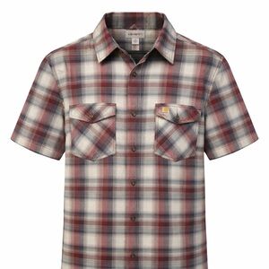 Carhartt Men's Casual Plaid Shirt - Red and White
